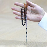 Kararmaz Metal Arnavut Püsküllü Uçlu Kapsül Kesim Süzme Siyah Beyaz Ateş Kehribar Tesbih