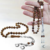 Kararmaz Metal Ayyıldız Püsküllü İstanbul Kesim Deve Kemiği Detaylı Kuka Tesbih