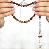 Kararmaz Metal Ayyıldız Püsküllü İstanbul Kesim Deve Kemiği Detaylı Kuka Tesbih