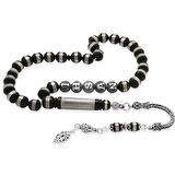 925 Ayar Gümüş Püsküllü Metal Sarmal Silindir Kesim Kişiye Özel İsim Yazılı Kuka Tesbih