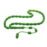 Sistemli Özel Kesim Zümrüt Yeşili Sıkma Kehribar Tesbih