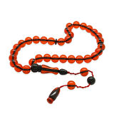 Sistemli Küre Kesim Kırmızı Ateş Kehribar Tesbih