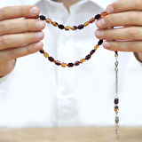 Kararmaz Metal Arnavut Zincir Püsküllü Uçlu Kapsül Kesim Kişiye Özel İsim Yazılı Ayyıldız Plakalı Bonibon Ateş Kehribar Tesbih