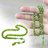 Sistemli Küp Kesim Bilek Boy Sedefli Yeşil Ateş Kehribar Tesbih