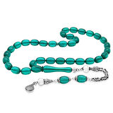 925 Ayar Gümüş Kral Zincir Püsküllü Sülün İmame Beyzi Kesim Turkuaz Katalin Tesbih