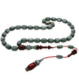 Sistemli Her Bir Tanesi ve İmamesi Usta işçilikli Kapsül Kesim Sedefli Gri Kırmızı Katalin Tesbih