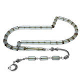 Kararmaz Metal Püsküllü Kesme Kesim Su Mavisi Ateş Kehribar Tesbih