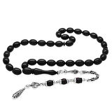 Kararmaz Metal Kral Zincir Püsküllü Özel Kesim Abanoz Ağacı Tesbih