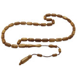 Sistemli Kolye Kesim Açık Kahverengi Cilalı Kuka Tesbih