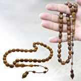 Sistemli Kum Saati İmame Tasarım Tombul Kapsül Kesim Kahverengi Kuka Tesbih