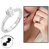 Starlight Diamond Pırlanta Montür "U" Tasarım 925 Ayar Gümüş Bayan Tektaş Yüzük