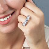 Starlight Diamond Pırlanta Montür 925 Ayar Gümüş Kadın Baget Yüzük