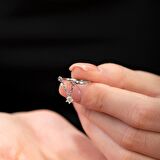 Zirkon Taşlı Zincirli  Free Size 925 Ayar Gümüş Kadın Tektaş Yüzük
