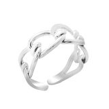 Zincir Tasarım Silver Renk Free Size 925 Ayar Gümüş Kadın Yüzük