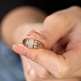 Zirkon Taşlı Dikdörtgen Detaylı Rose Renk Free Size 925 Ayar Gümüş Kadın Yüzük