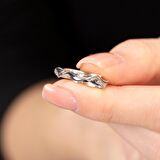 Helezon Tasarım Silver Renk Free Size 925 Ayar Gümüş Kadın Yüzük