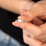 Popcorn Tasarım Silver Renk Free Size 925 Ayar Gümüş Tria Kadın Yüzük
