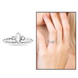 Popcorn Tasarım Silver Renk Free Size 925 Ayar Gümüş Tria Kadın Yüzük