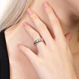 Zarif Tasarım Silver Renk Free Size 925 Ayar Gümüş Kadın Yüzük