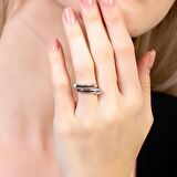 Anne-Bebek Eli Detaylı Silver Renk Free Size 925 Ayar Gümüş Kadın Yüzük