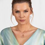 Kişiye Özel İsim/Tarih Yazılı Rose Renk 925 Ayar Gümüş Kelebek-Kalp Kolye