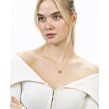 Üçlü Halka Tasarım Gold Renk Çelik Kadın Kolye