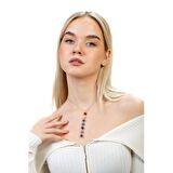 Kararmaz Metal Zincirli Çakra Doğaltaş Kombinli Kadın Başarı Kolyesi