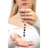 Kararmaz Metal Zincirli Çakra Doğaltaş Kombinli Kadın Başarı Kolyesi