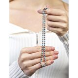 Gümüş Renk Kararmaz Metal Zincirli Firuze Doğaltaş Kombinli Kadın Kolye