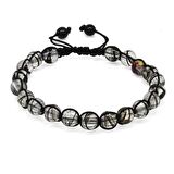 Makrome Örgülü Kişiye Özel Saç Teli İçerir Kadın Bileklik