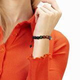 Makrome Örgülü Küre Kesim Çoklu Doğaltaş Yıldız-Gezegen Kombinli Kadın Şans Bilekliği