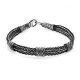 İlmek İlmek El Örgüsü Asil Çerkez Tasarım 1000 Ayar Gümüş Kazaz Erkek Bileklik