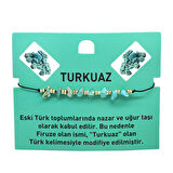 Makrome Örgülü Basic Model Turkuaz Doğaltaş Kadın Bileklik