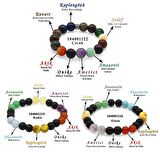 Küre Kesim Multicolor Doğaltaş Kombinli Erkek-Kadın-Çocuk Başarı Bilekliği(3lü Set)