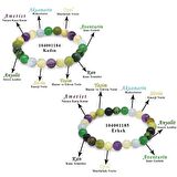 Küre Kesim Çoklu Çoklu Doğaltaş Kombinli Kadın-Erkek Şifa Bilekliği (2li Set)
