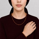 Gerçek Damla Kehribar Set - Doğal Form - Bal Rengi