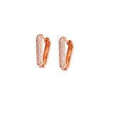 Starlight Diamond Zirkon Taşlı "V" Tasarım Rose Renk 925 Ayar Gümüş Küpe