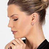 Starlight Diamond Zirkon Taşlı "V" Tasarım 925 Ayar Gümüş Küpe