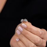 Multicolor Zirkon Taşlı Yonca Yaprağı Tasarım 925 Ayar Gümüş Kadın Küpe