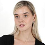 Beyaz Zirkon Taşlı Küre Top Sallantılı Silver Renk 925 Ayar Gümüş Kadın Küpe