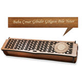 Özel Mesaj Yazılı Kahverengi Ahşap Elegance Hediye Tesbih Kutusu - M2