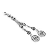 Mecidiye Temalı Foxtail Zincirli Çift Kamçılı Kararmaz Metal Püskül