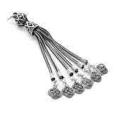 Örgü Tasarım 6lı Kamçı 925 Ayar Gümüş Püskül