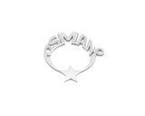 Kişiye Özel İsim Yazılı Ayyıldız Motifli 925 Ayar Gümüş Püskül Ucu