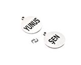 Kişiye Özel Çift İsim Yazılı 925 Ayar Gümüş Oval Püskül Ucu