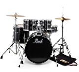 PEARL RS505C/C31 - Roadshow Jet Black 5 Parça (20B/10T/12T/14F/14S) Aksamlı & Zilli Akustik Davul Seti