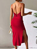 Rose's Boutiqe All About Women Kadın Sandy Kumaş Sırt Ve Yırtmaç Detaylı Elbise
