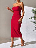 Rose's Boutiqe All About Women Kadın Sandy Kumaş Sırt Ve Yırtmaç Detaylı Elbise