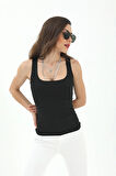 Rose's Boutiqe All About Women Kare Yaka Kolsuz Atlet - Siyah