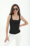 Rose's Boutiqe All About Women Kare Yaka Kolsuz Atlet - Siyah